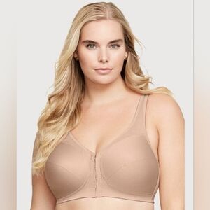 Sz 40C Cafe Glamorise MagicLift Front-Closure with Posture Back Support Bra